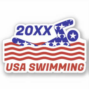 Sticker USA Patriotique Sports de natation