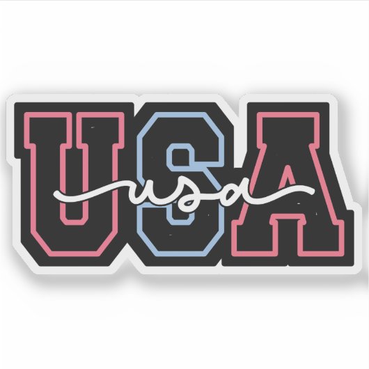 Sticker USA Text 4th Of July Design-62118 (Devant)