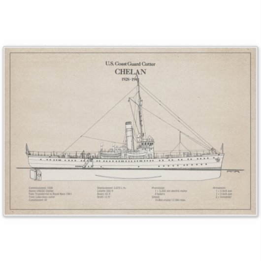 Sticker USCGC Chelan - SBD (Devant)