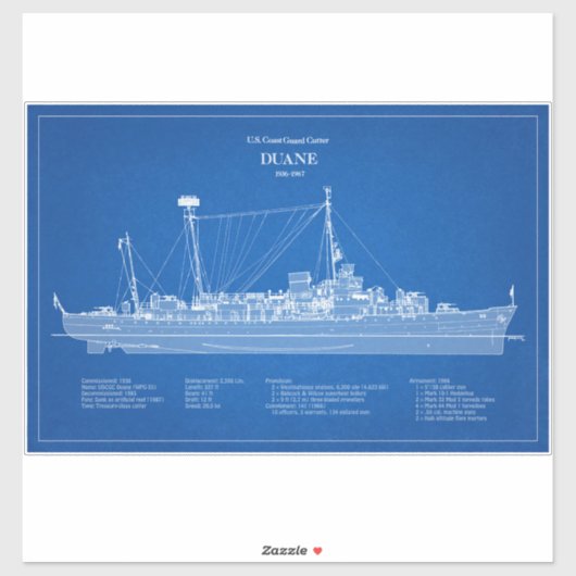 Sticker USCGC Duane wpg-33 - ABD (Feuille)