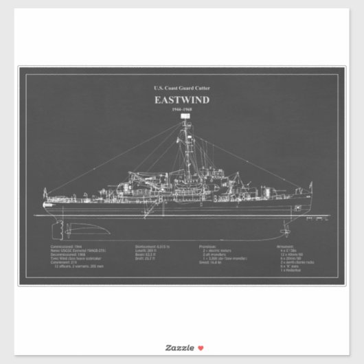 Sticker USCGC Eastwind wagb-279 - ABD (Feuille)
