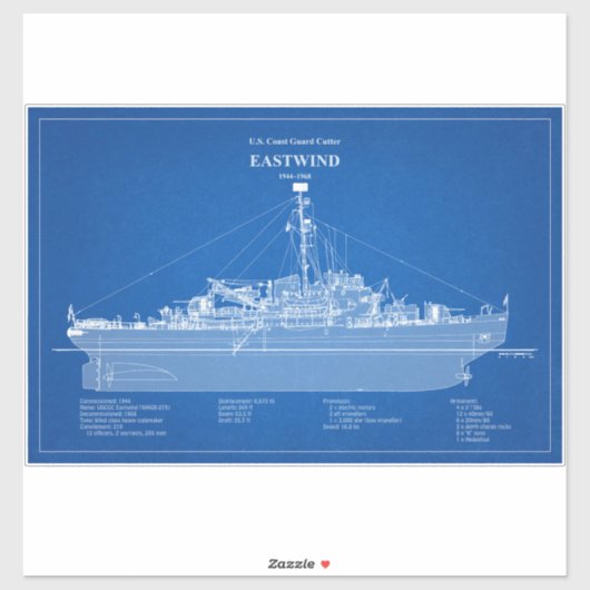 Sticker USCGC Eastwind wagb-279 - ABD (Feuille)