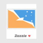 Sticker Ushuaia, Drapeau de la Terre de Feu (Feuille)