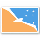 Sticker Ushuaia, Drapeau de la Terre de Feu (Devant)