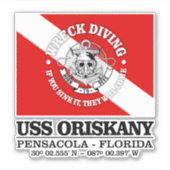 Sticker USS Oriskany (meilleures épaves) (Devant)