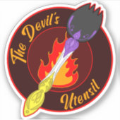 Sticker Ustensile du diable - Doodle de porc non binaire s (Devant)