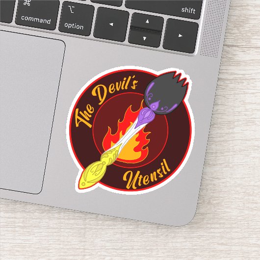 Sticker Ustensile du diable - Doodle de porc non binaire s (Détail)