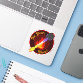 Sticker Ustensile du diable - Doodle de porc non binaire s (Ordinateur portable avec iPhone)