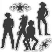Sticker Utilisé pour être une danse de ligne Funky Cowboy (Devant)