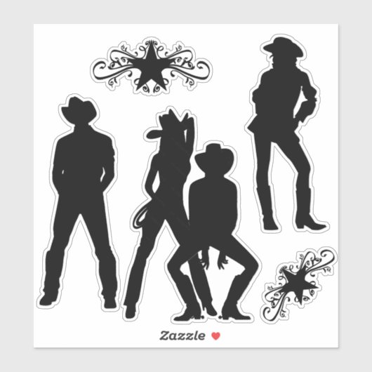 Sticker Utilisé pour être une danse de ligne Funky Cowboy (Feuille)