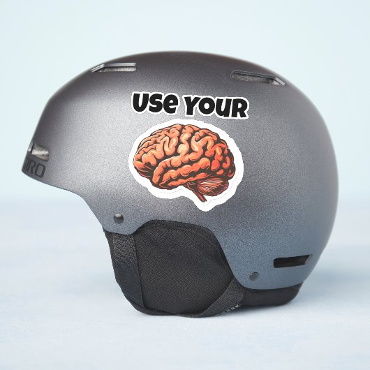 Sticker Utilisez Votre Cerveau, (Côté casque)