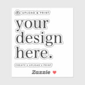Sticker Uw Ontwerp Upload 4" x 4" (Vel)