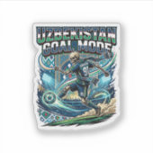 Sticker Uzbekistan Mode de but squelette attaquant nations (Devant)