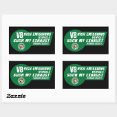 Sticker V8 SUV (Vert sur Noir) 4 pack (Feuille)