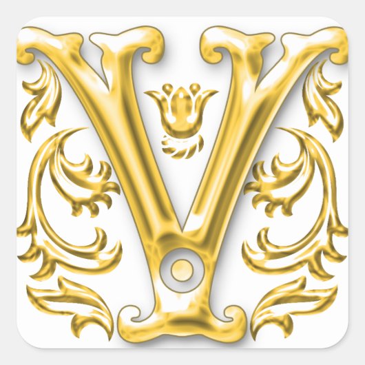 Sticker V initial en or (Devant)
