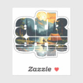 Sticker Vac de camping (Feuille)