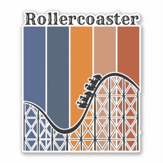 Sticker Vacances d'été à cheval Rollercoaster Retro (Devant)