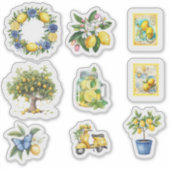 Sticker Vacances d'été Citron méditerranéen Aquarelle (Devant)