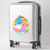 Sticker Vacances d'été Plage Gnome (Sur valise)