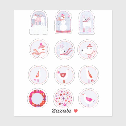 Sticker Vacances d'hiver Boho (Feuille)