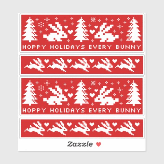 Sticker Vacances Hoppy Chaque Lapin Mignonne Lapins Sticke (Feuille)