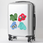 Sticker Vacances Mittens | Décor de Noël | Grand (Sur valise)