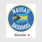 Sticker Vacances Nassau Bahamas Drapeau croisière (Feuille)