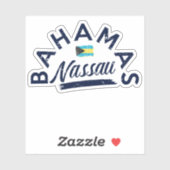 Sticker Vacances Nassau Bahamas Drapeau croisière (Feuille)