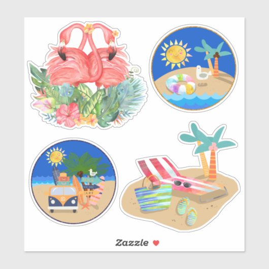Sticker Vacances tropicales Beach Life (Feuille)