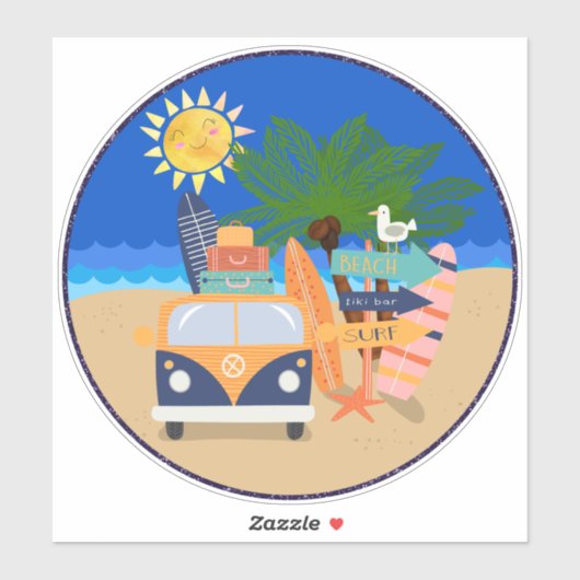 Sticker Vacances tropicales Vacances Plage (Feuille)