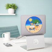 Sticker Vacances tropicales Vacances Plage (Ordinateur portable sur le bureau)