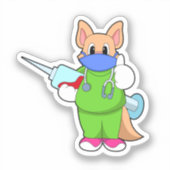 Sticker Vaccination au chat avec seringue (Recto)