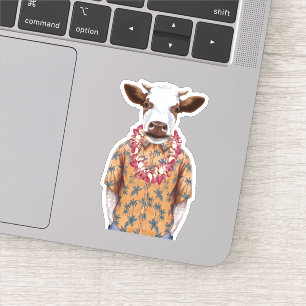 Sticker Vache à chemise hawaïenne