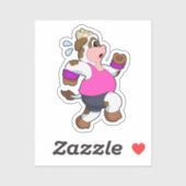 Sticker Vache à la course (Feuille)