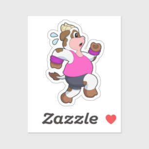 Sticker Vache à la course