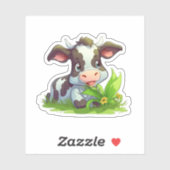 Sticker Vache adorable (Feuille)