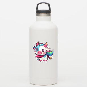 Sticker Vache adorable de couleur arc-en-ciel avec charme