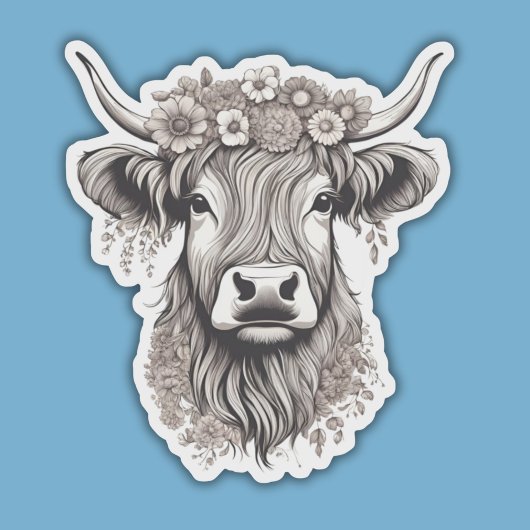 Sticker Vache bohème imperméable
