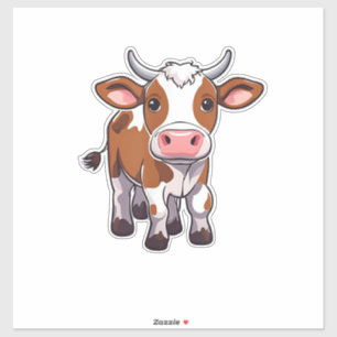 Sticker Vache charmante au dessin