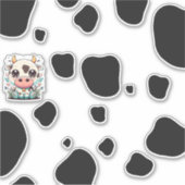 Sticker Vache de Kawaii (Devant)