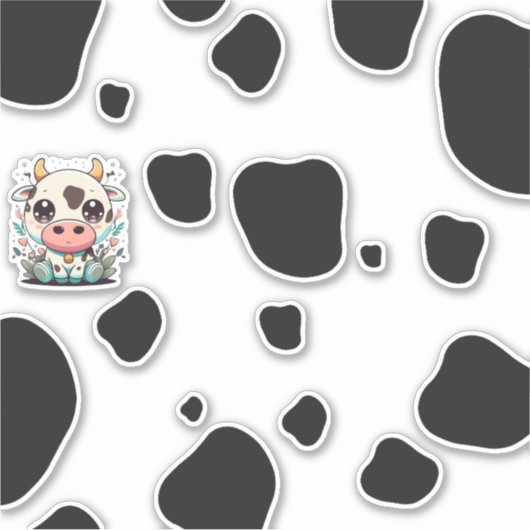 Sticker Vache de Kawaii (Devant)
