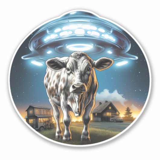 Sticker Vache de navire spatial UFO (Devant)