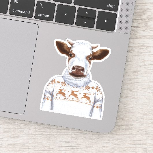 Sticker Vache de Noël (Détail)