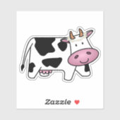 Sticker Vache debout avec marguerites (Feuille)