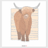Sticker Vache des Highlands Écossaise  (Feuille)