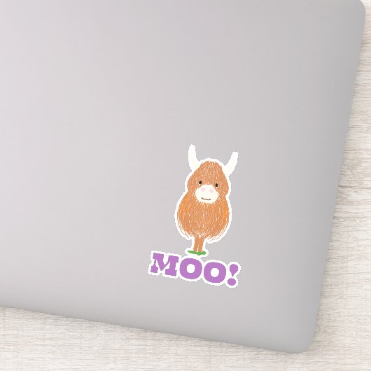 Sticker Vache écossaise des Highlands (Détail)