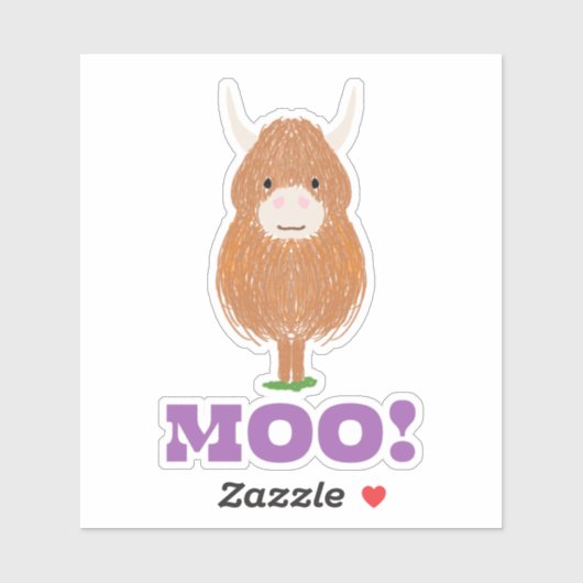 Sticker Vache écossaise des Highlands (Feuille)