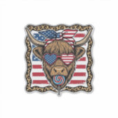 Sticker Vache écossaise patriotique graphique de drapeau v (Devant)