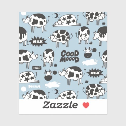 Sticker Vache et lait (Feuille)