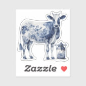 Sticker Vache et pot de lait (Feuille)